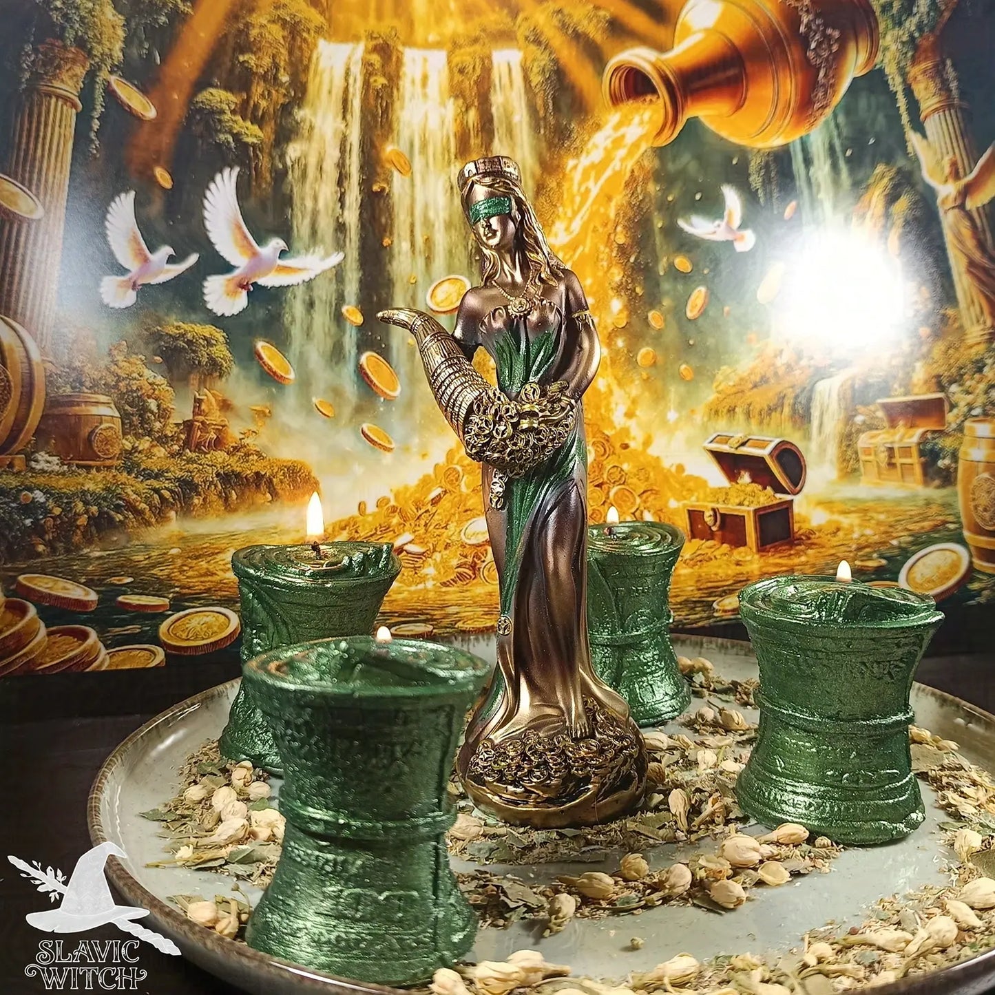 ritual setup for money spell focused on attracting financial opportunities and wealth
