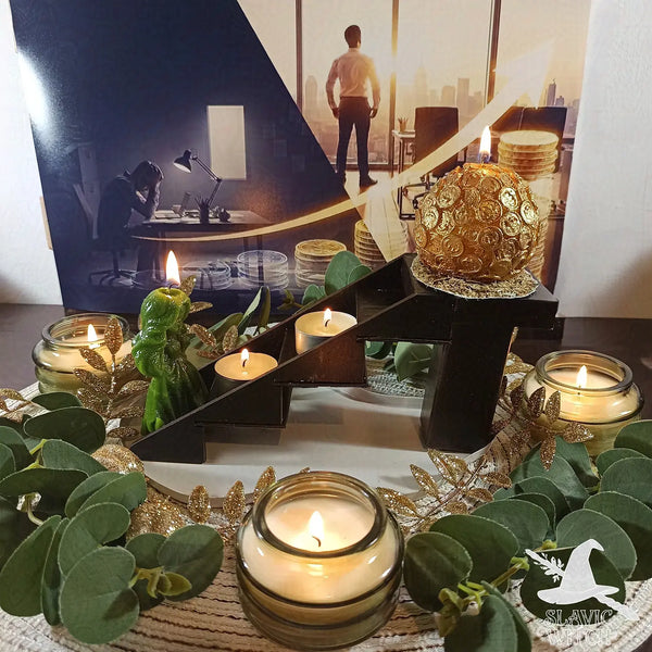ritual setup for career success spell focused on job, promotion and financial growth